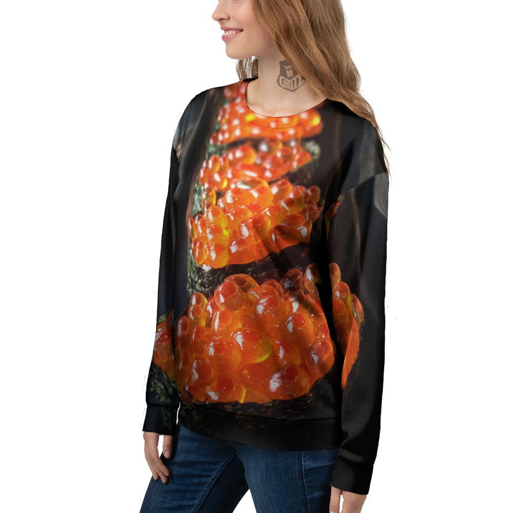 Salmon Roe Sushi Print Women's Sweatshirt-grizzshop