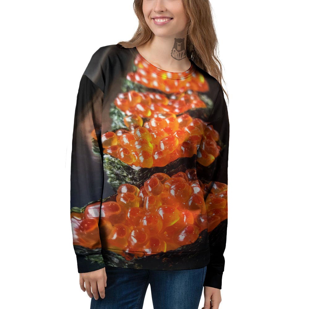 Salmon Roe Sushi Print Women's Sweatshirt-grizzshop