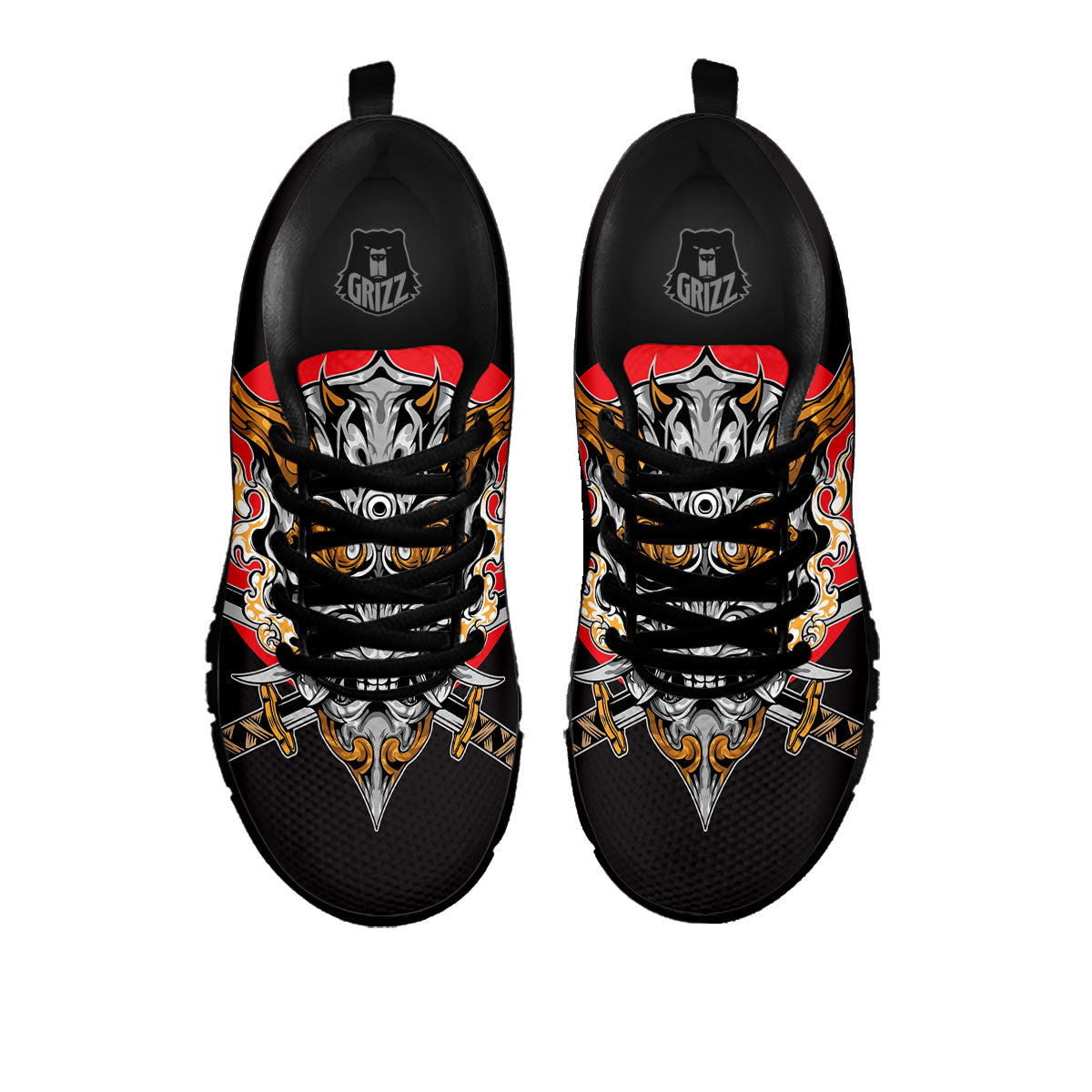 Samurai Demon Print Black Sneaker-grizzshop
