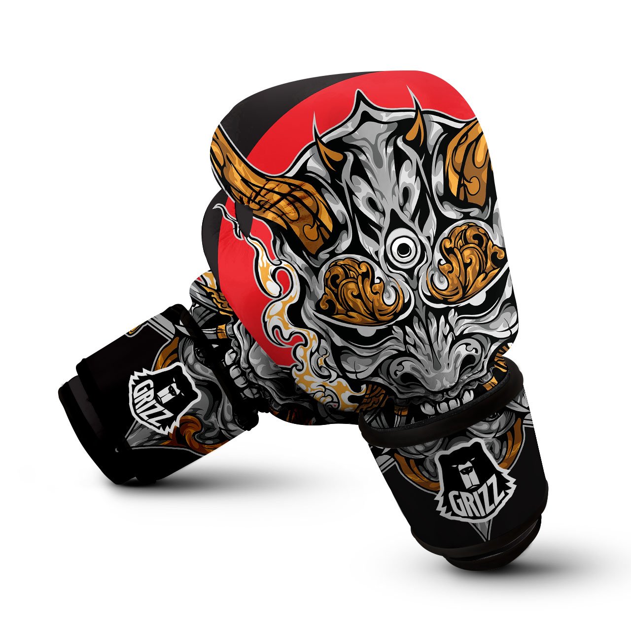 Samurai Ghost Japanese Print Boxing Gloves-grizzshop