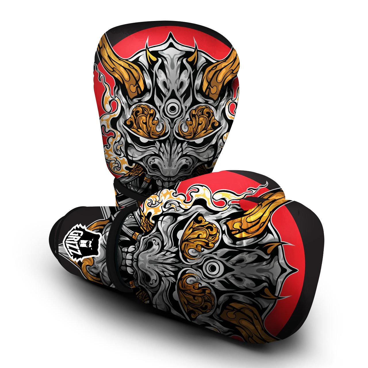 Samurai Ghost Japanese Print Boxing Gloves-grizzshop