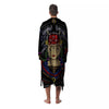 Samurai Girl Japanese Print Men's Robe-grizzshop