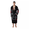 Samurai Mask Old Japanese Print Men's Robe-grizzshop