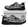 Samurai Mask Silver Print Black Sneaker-grizzshop