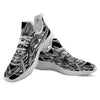 Samurai Mask Silver Print White Athletic Shoes-grizzshop