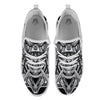 Samurai Mask Silver Print White Athletic Shoes-grizzshop