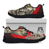 Samurai Red Moon Print Black Sneaker-grizzshop