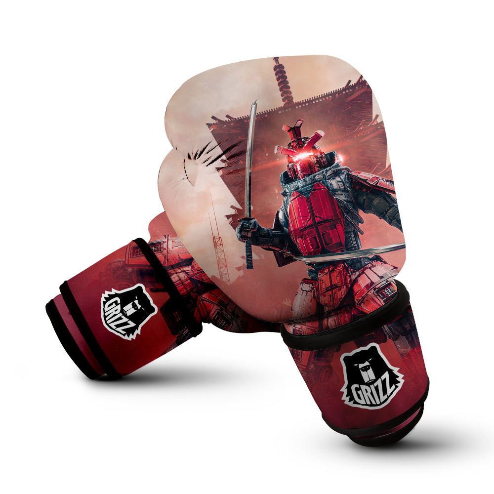 Samurai Robot Print Boxing Gloves-grizzshop