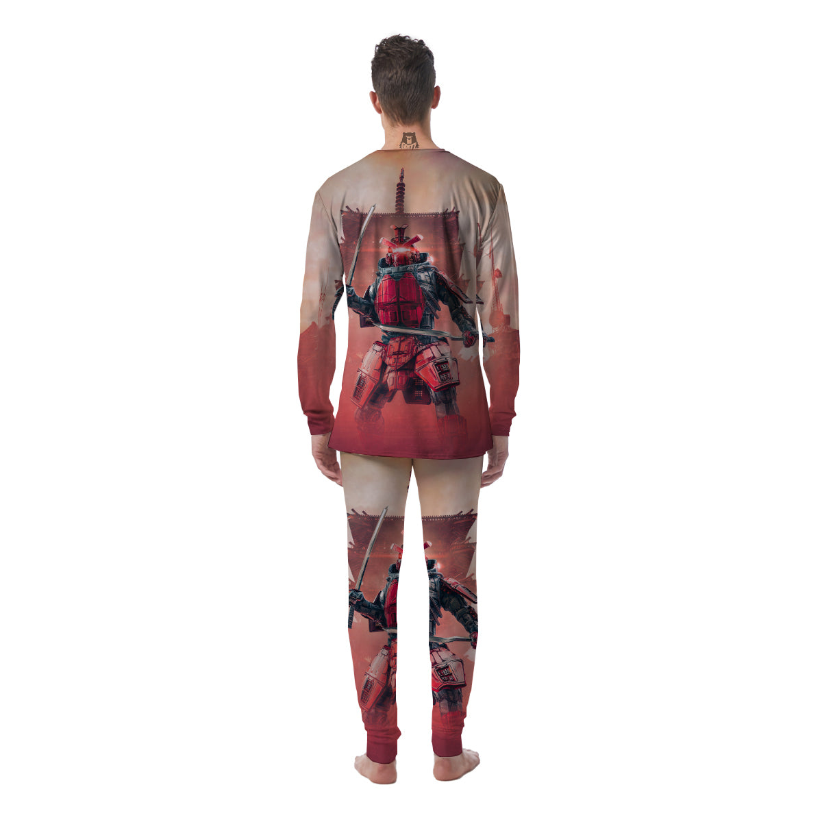 Samurai Robot Print Men's Pajamas-grizzshop