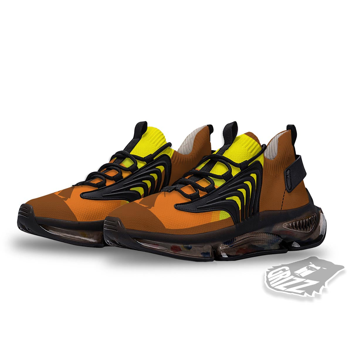 Samurai Sunset Japanese Print Black Gym Shoes-grizzshop
