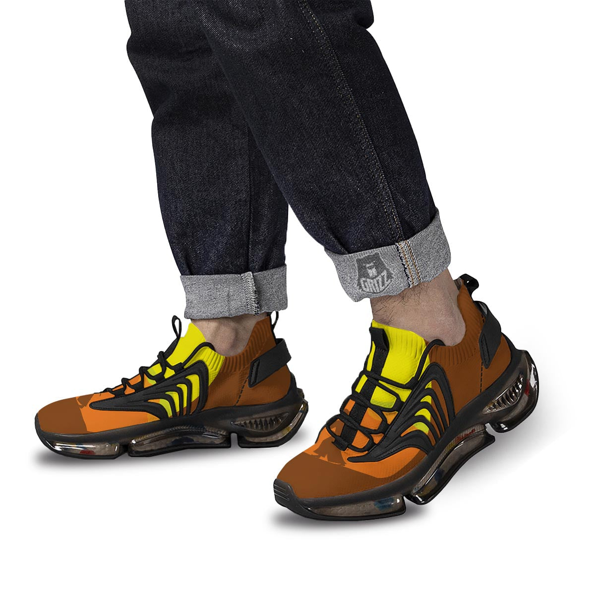 Samurai Sunset Japanese Print Black Gym Shoes-grizzshop