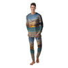 Sand Beach And Sunset Print Men's Pajamas-grizzshop