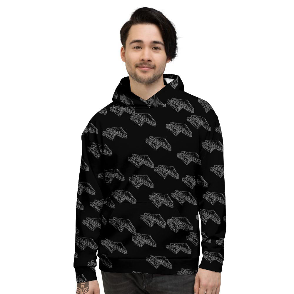 Sandwich Black Doodle Print Pattern Men's Hoodie-grizzshop