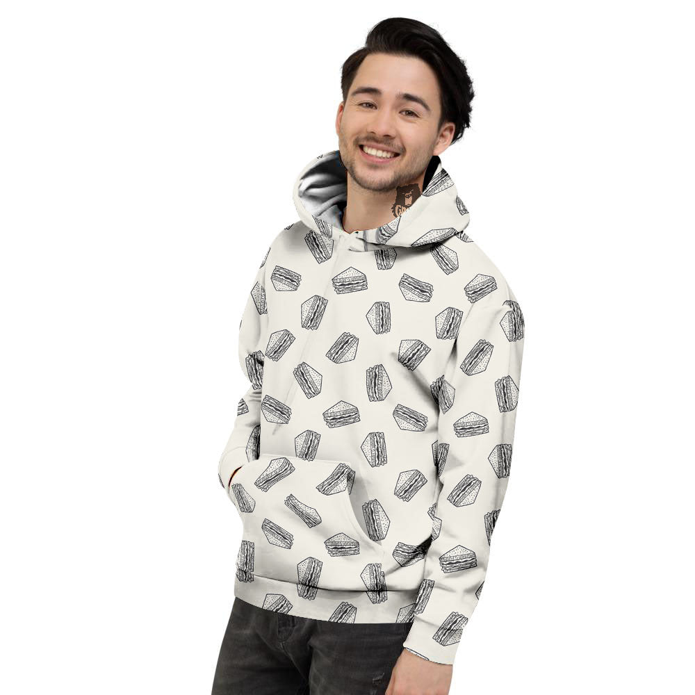 Sandwich Grey Doodle Print Pattern Men's Hoodie-grizzshop