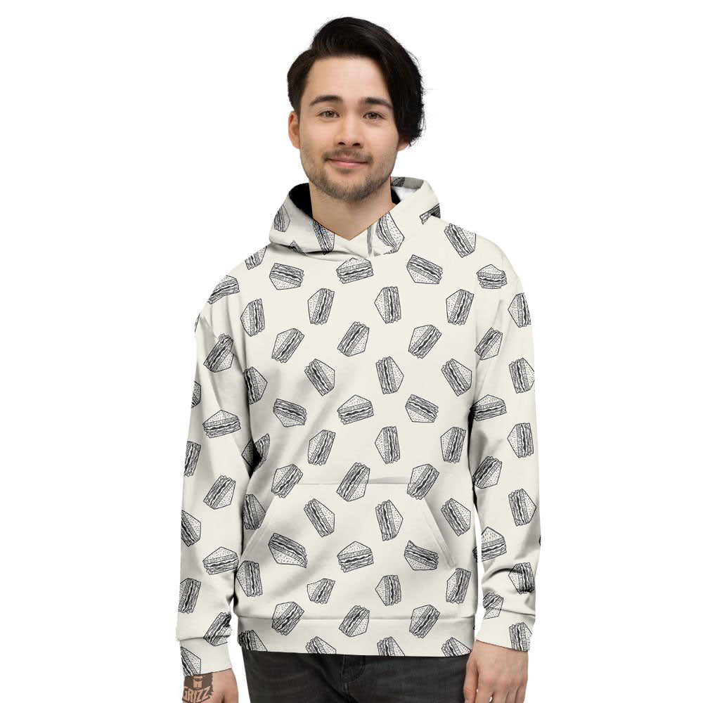Sandwich Grey Doodle Print Pattern Men's Hoodie-grizzshop