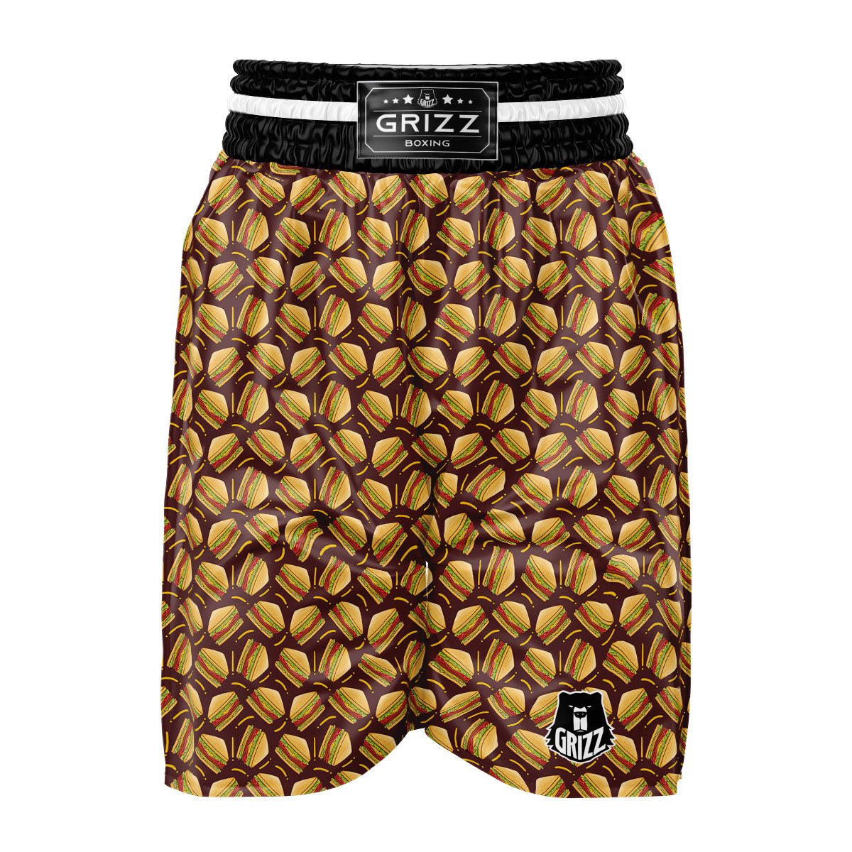 Sandwiches Brown Print Pattern Boxing Shorts-grizzshop