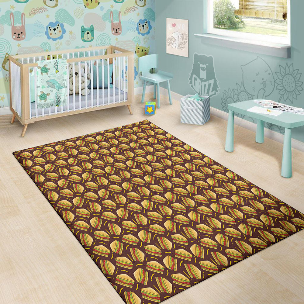 Sandwiches Brown Print Pattern Floor Mat-grizzshop
