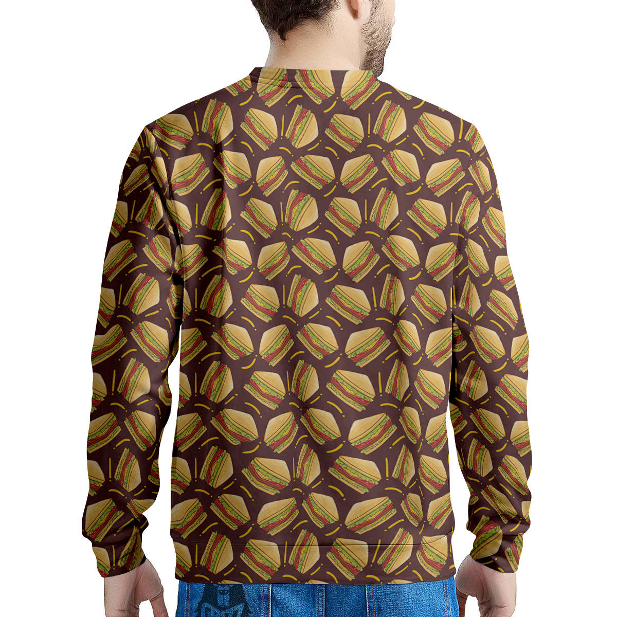 Sandwiches Brown Print Pattern Men's Sweatshirt-grizzshop
