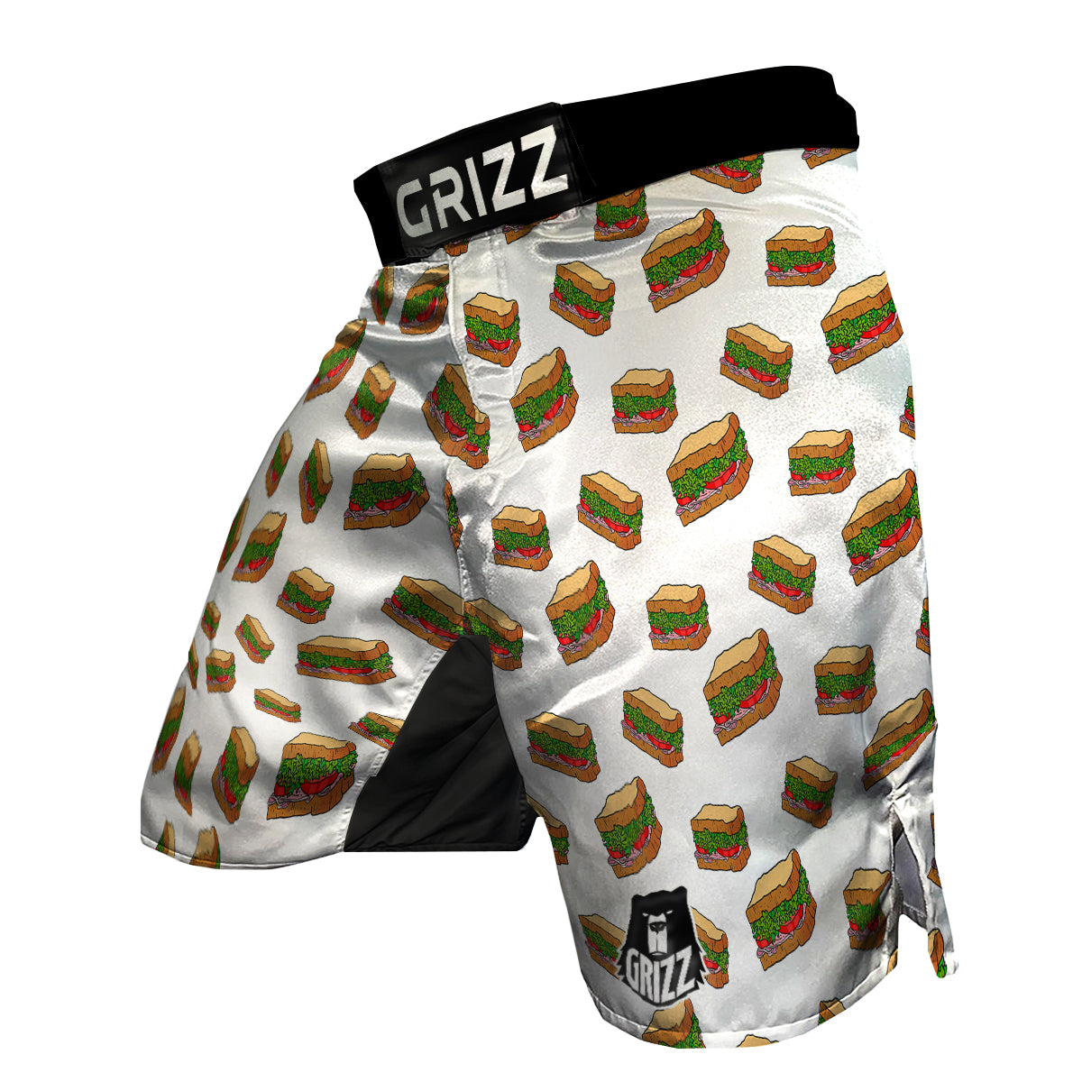 Sandwiches White Print Pattern MMA Shorts-grizzshop