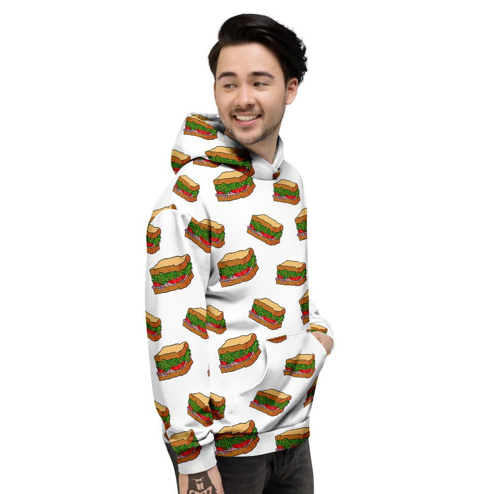 Sandwiches White Print Pattern Men's Hoodie-grizzshop