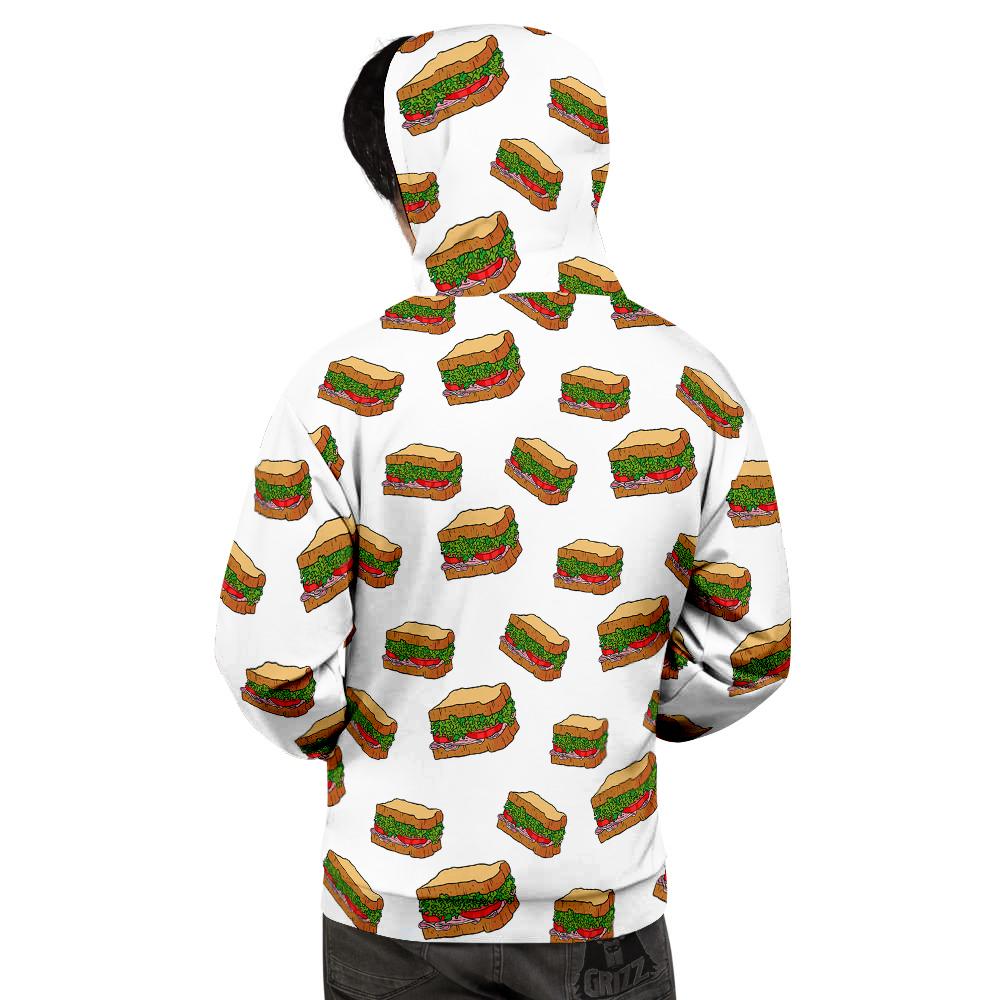 Sandwiches White Print Pattern Men's Hoodie-grizzshop