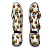 Sandwiches White Print Pattern Muay Thai Shin Guards-grizzshop