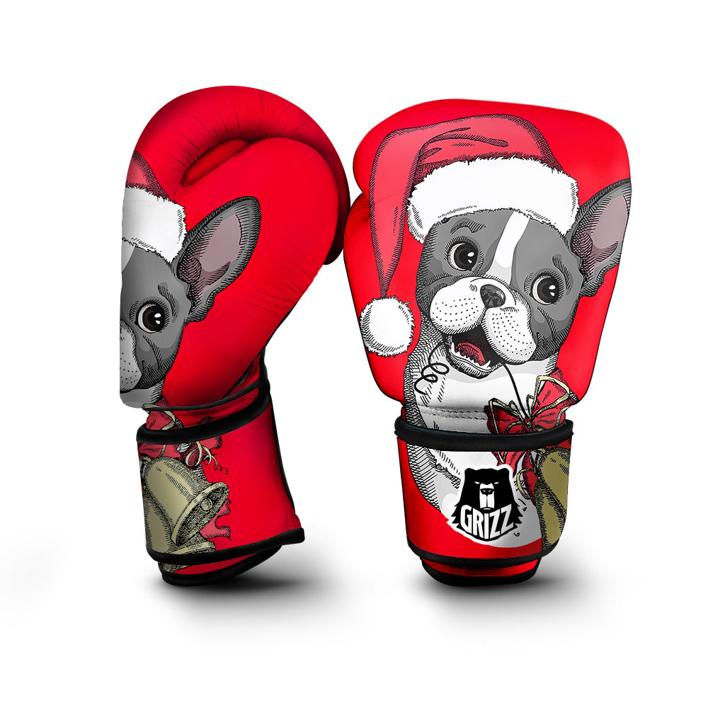 Santa Christmas French Bulldog Print Boxing Gloves-grizzshop