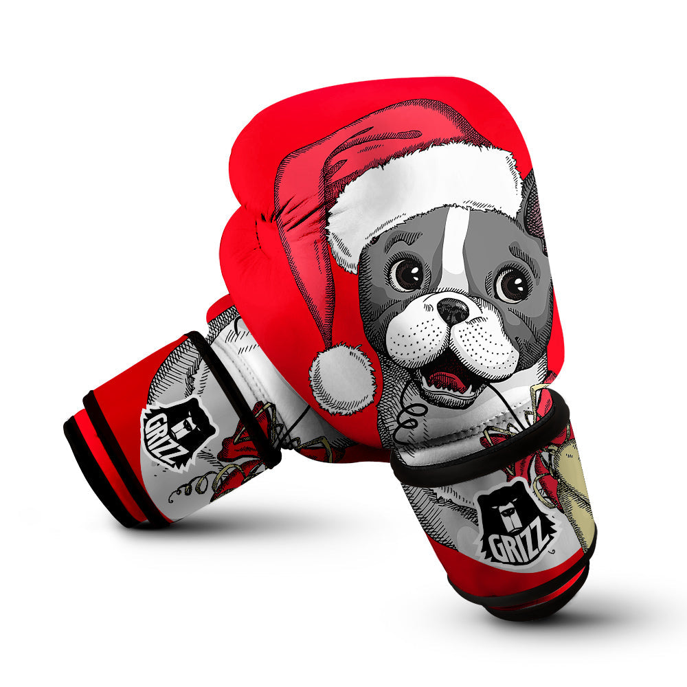 Santa Christmas French Bulldog Print Boxing Gloves-grizzshop