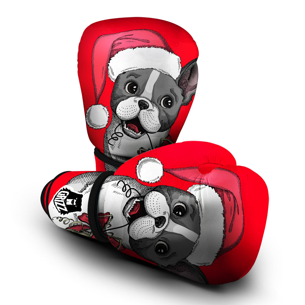 Santa Christmas French Bulldog Print Boxing Gloves-grizzshop