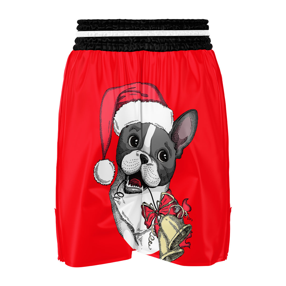 Santa Christmas French Bulldog Print Boxing Shorts-grizzshop