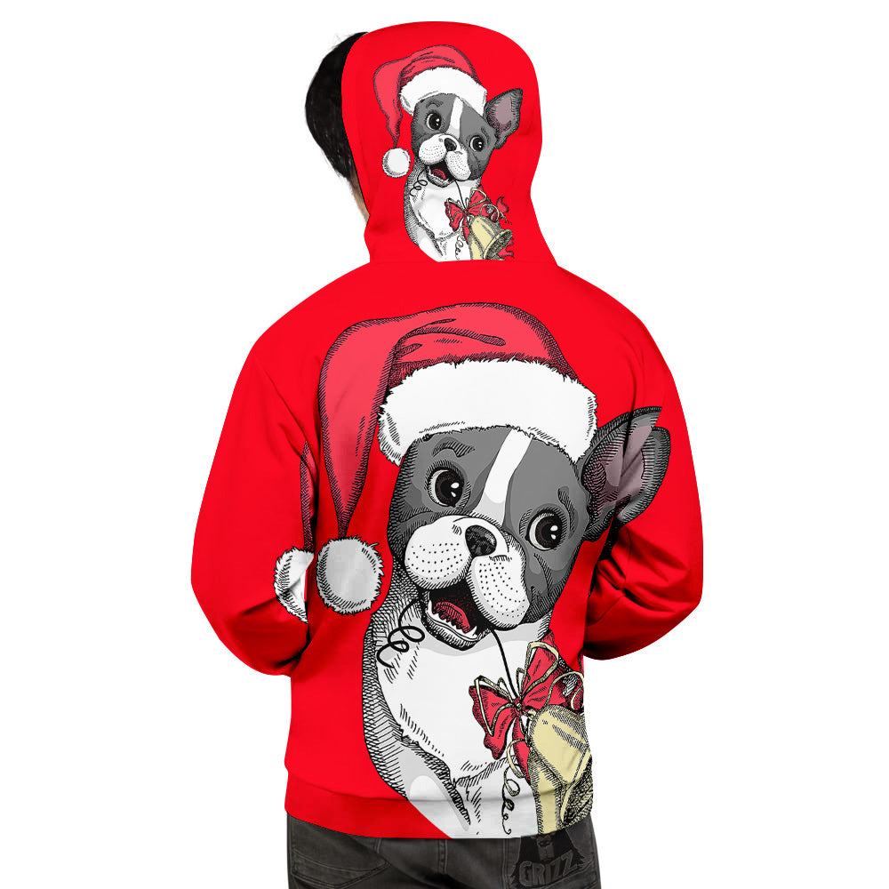 Santa Christmas French Bulldog Print Men's Hoodie-grizzshop
