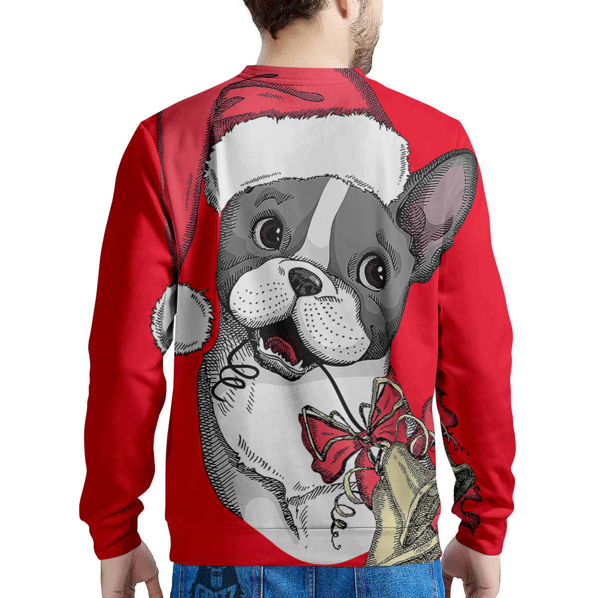 Santa Christmas French Bulldog Print Men's Sweatshirt-grizzshop