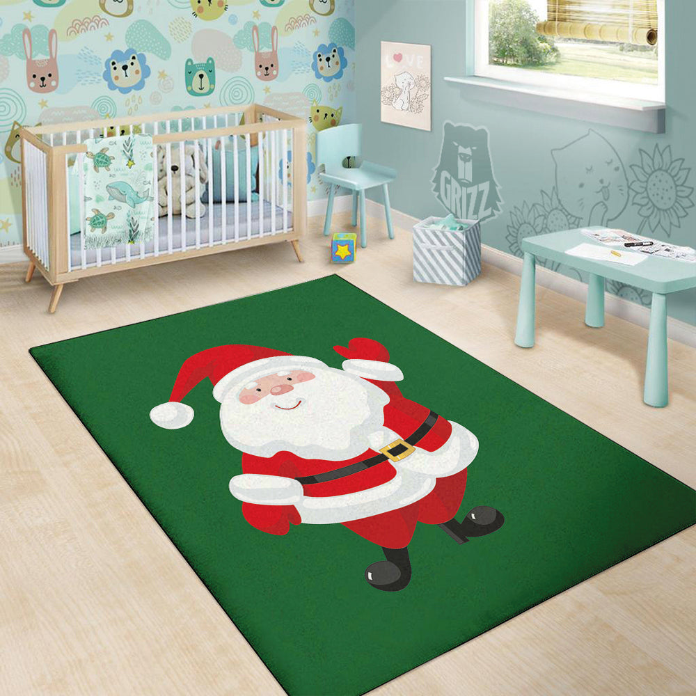 Santa Claus Cartoon Print Floor Mat-grizzshop