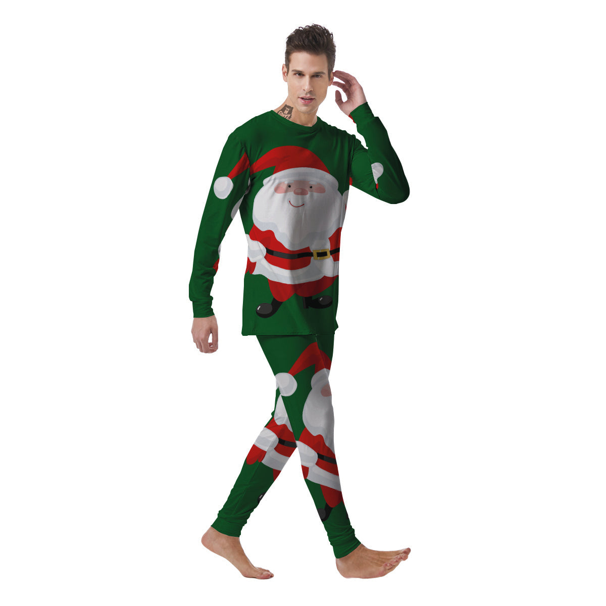 Santa Claus Cartoon Print Men's Pajamas-grizzshop