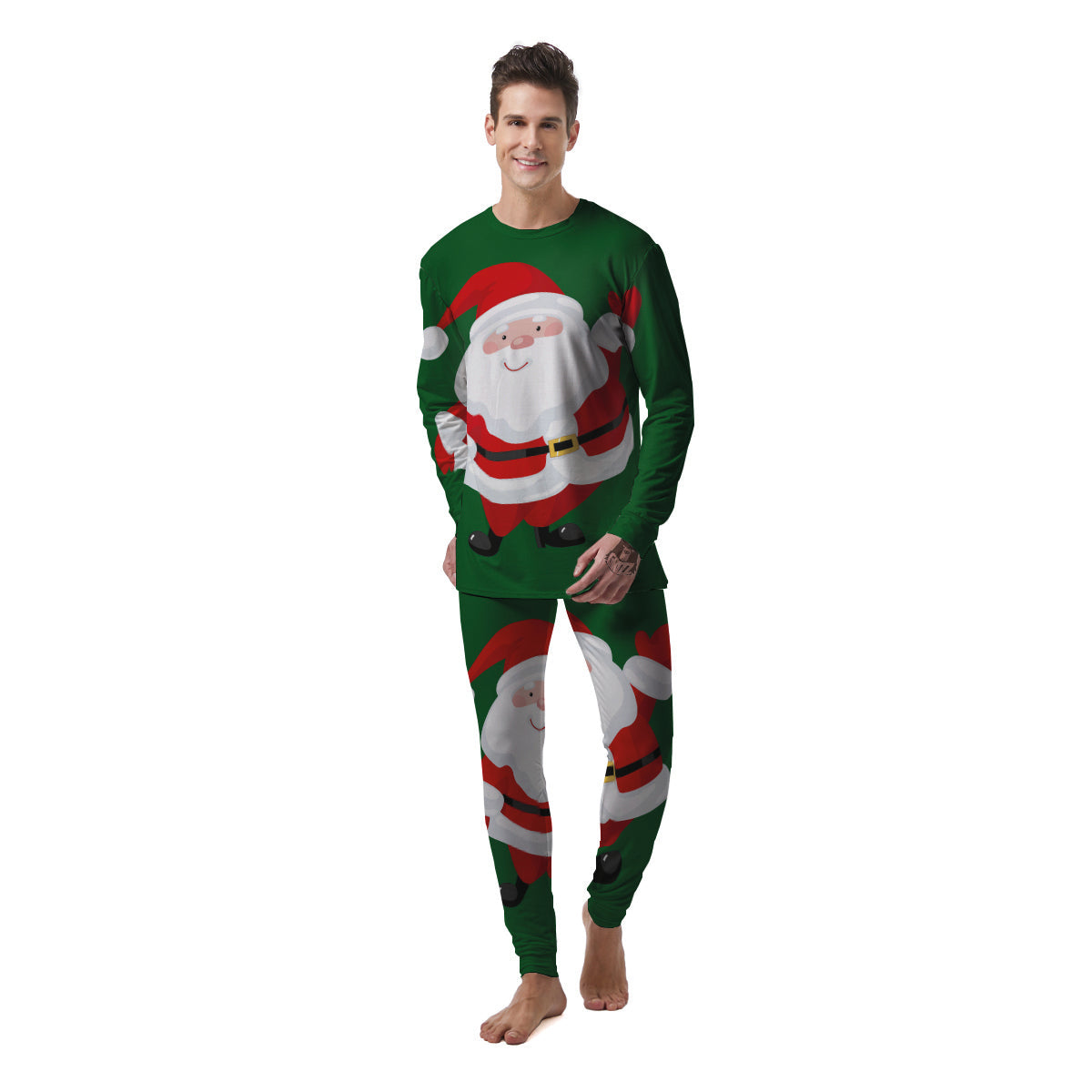 Santa Claus Cartoon Print Men's Pajamas-grizzshop