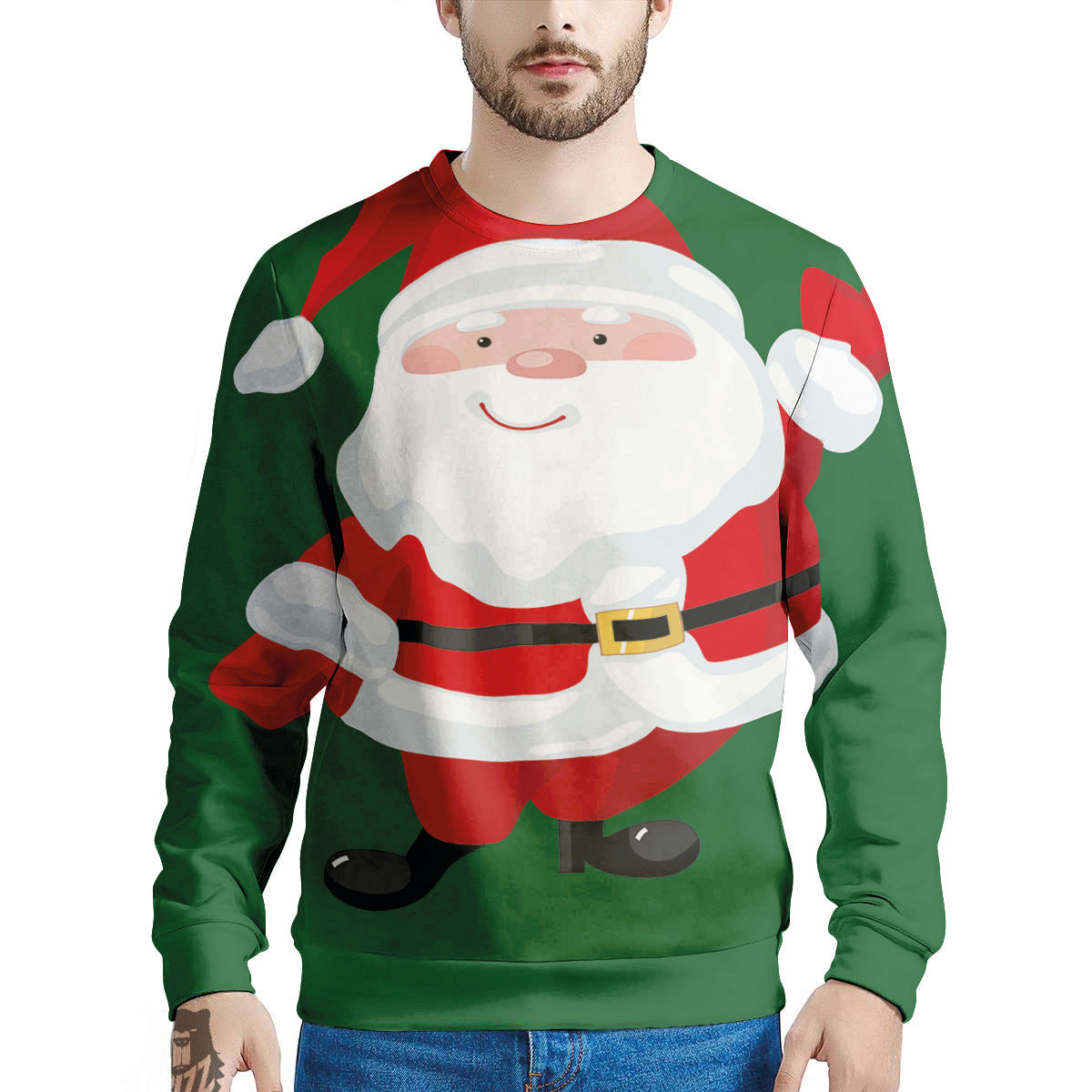 Santa Claus Cartoon Print Men's Sweatshirt-grizzshop