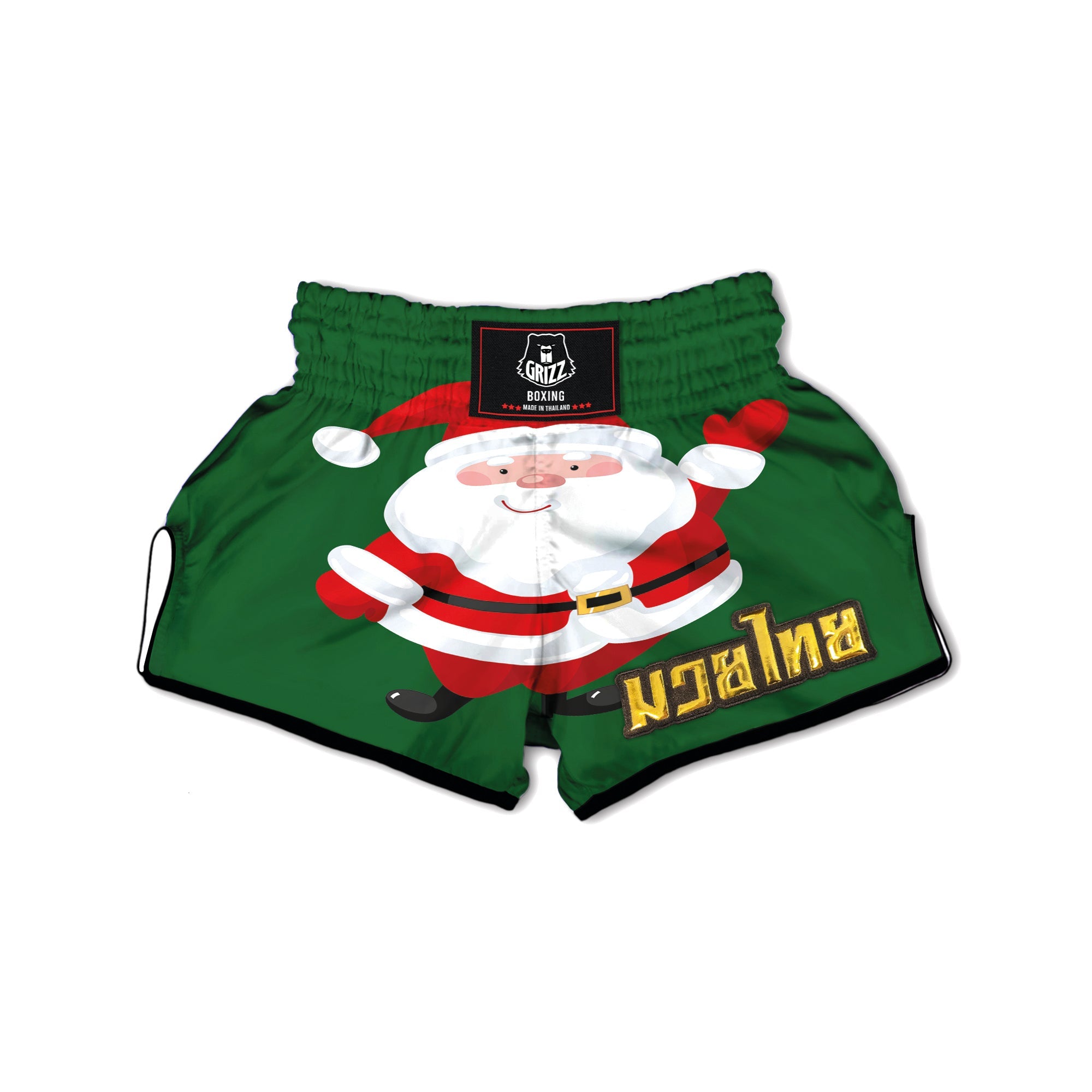 Santa Claus Cartoon Print Muay Thai Boxing Shorts-grizzshop