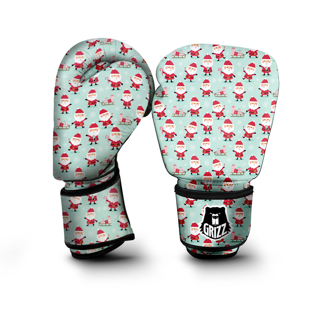 Santa Claus Cartoon Print Pattern Boxing Gloves-grizzshop