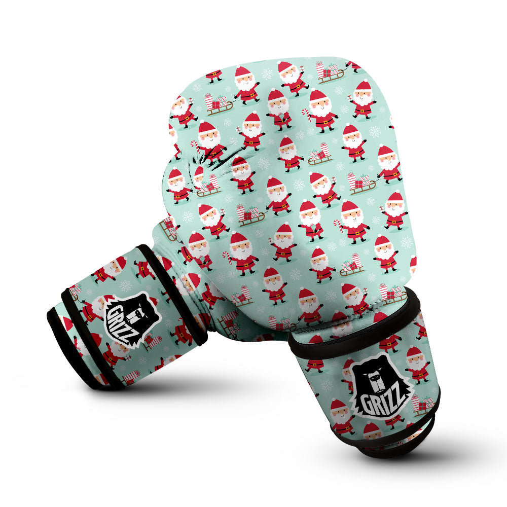 Santa Claus Cartoon Print Pattern Boxing Gloves-grizzshop
