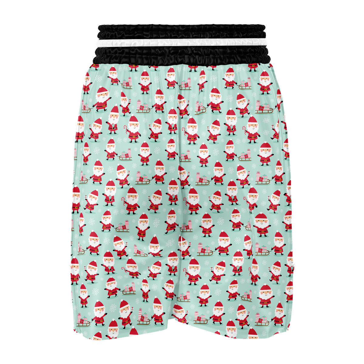 Santa Claus Cartoon Print Pattern Boxing Shorts-grizzshop