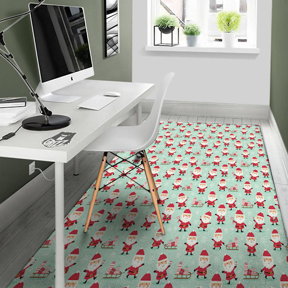 Santa Claus Cartoon Print Pattern Floor Mat-grizzshop
