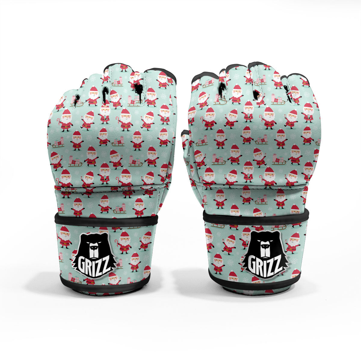 Santa Claus Cartoon Print Pattern MMA Gloves-grizzshop