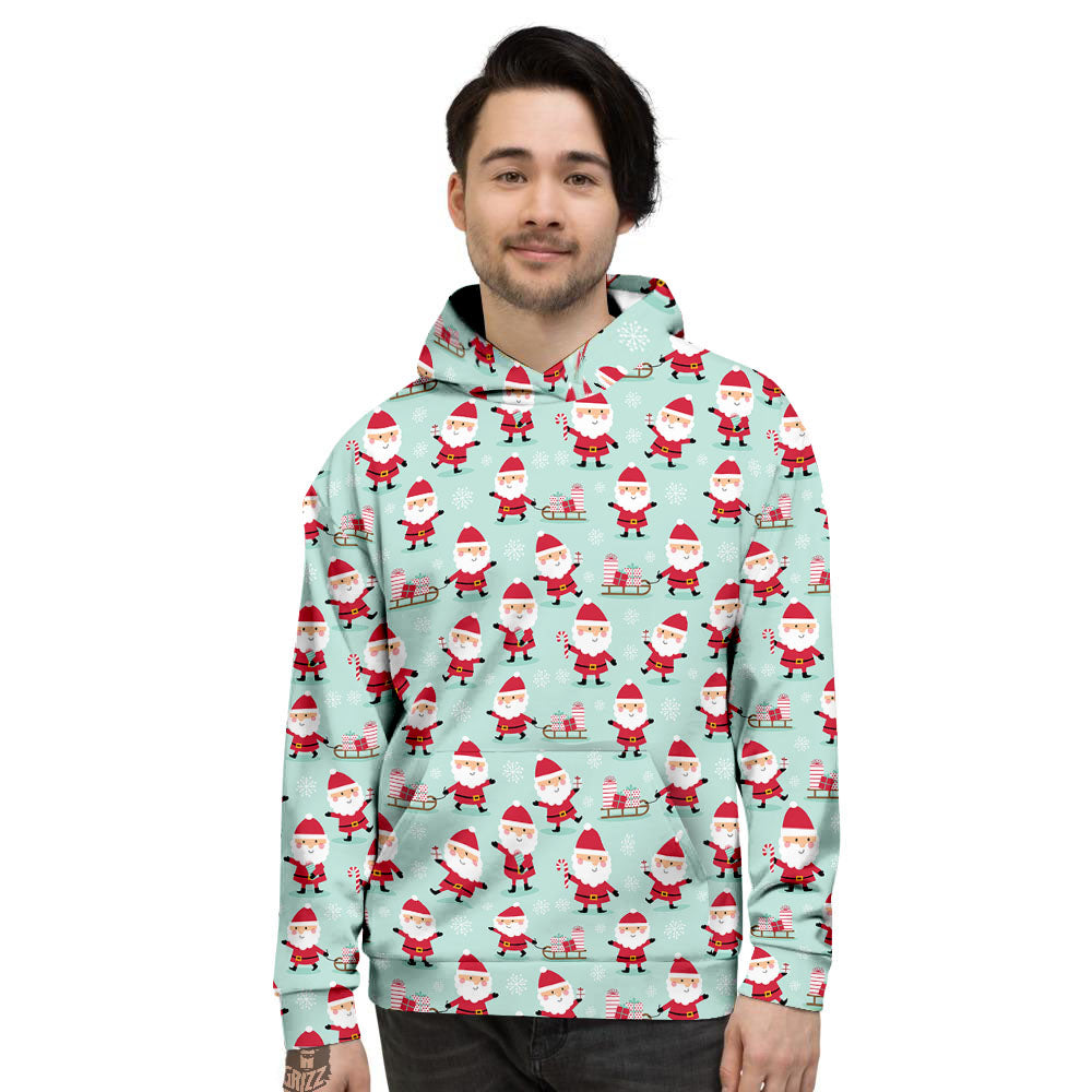 Santa Claus Cartoon Print Pattern Men's Hoodie-grizzshop