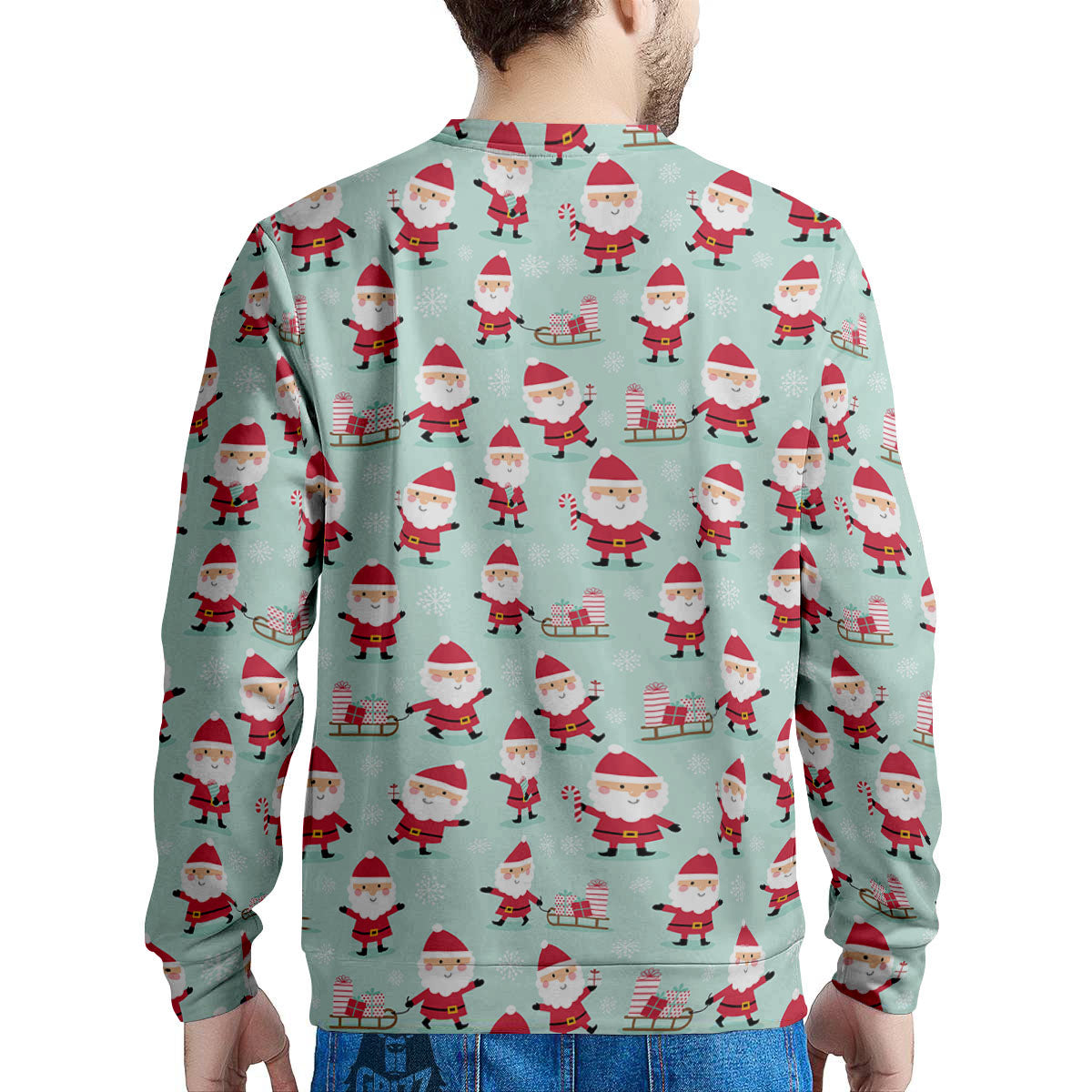 Santa Claus Cartoon Print Pattern Men's Sweatshirt-grizzshop