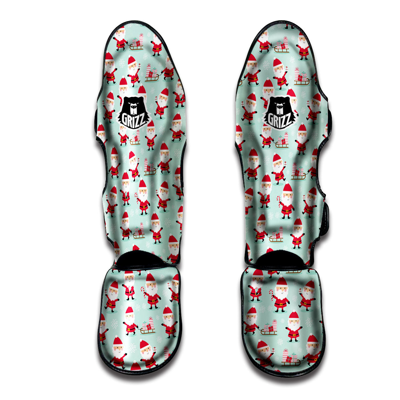 Santa Claus Cartoon Print Pattern Muay Thai Shin Guards-grizzshop