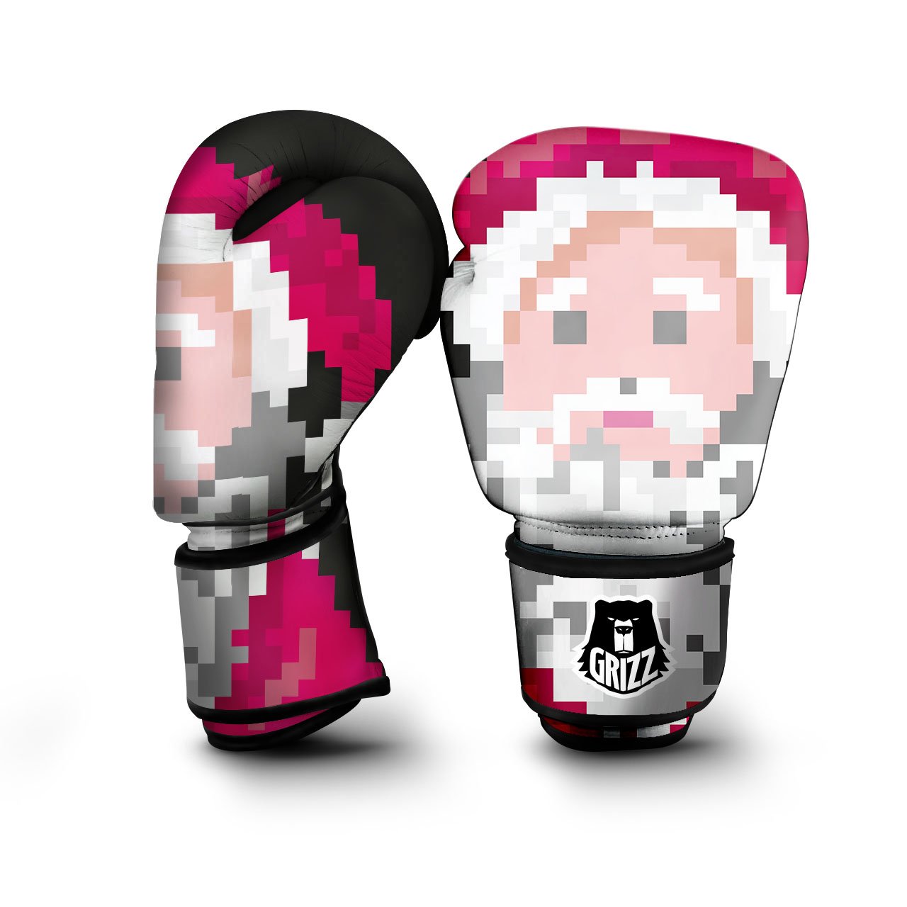 Santa Claus Christmas Pixel Print Boxing Gloves-grizzshop