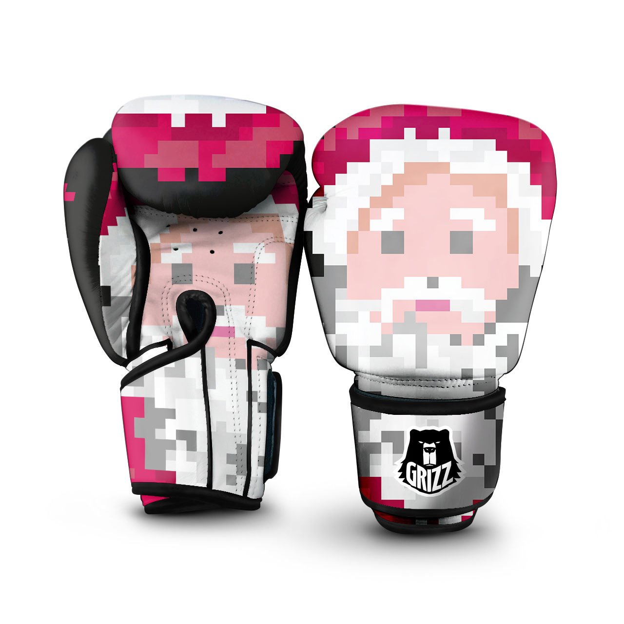 Santa Claus Christmas Pixel Print Boxing Gloves-grizzshop
