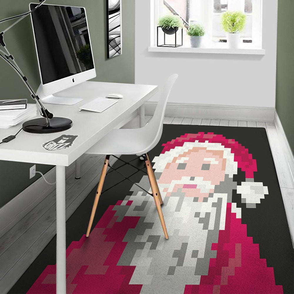 Santa Claus Christmas Pixel Print Floor Mat-grizzshop