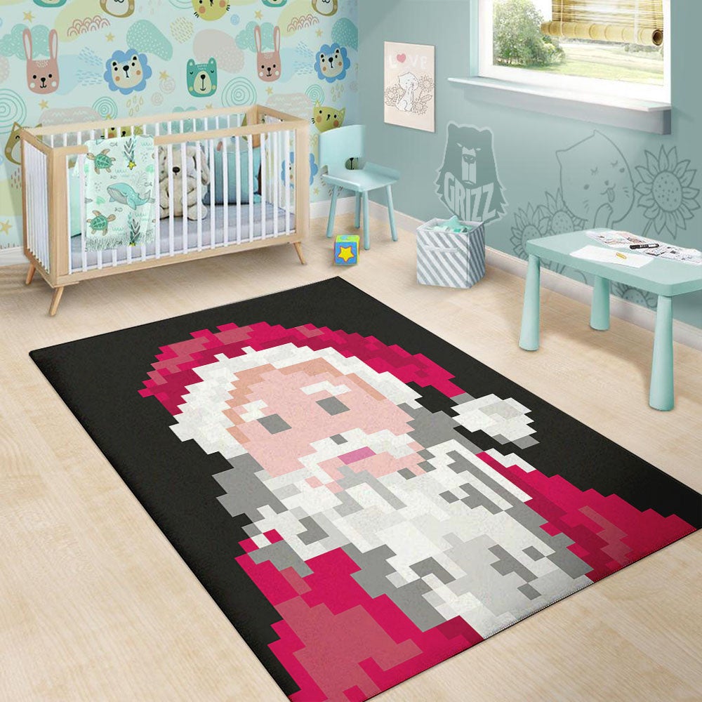 Santa Claus Christmas Pixel Print Floor Mat-grizzshop
