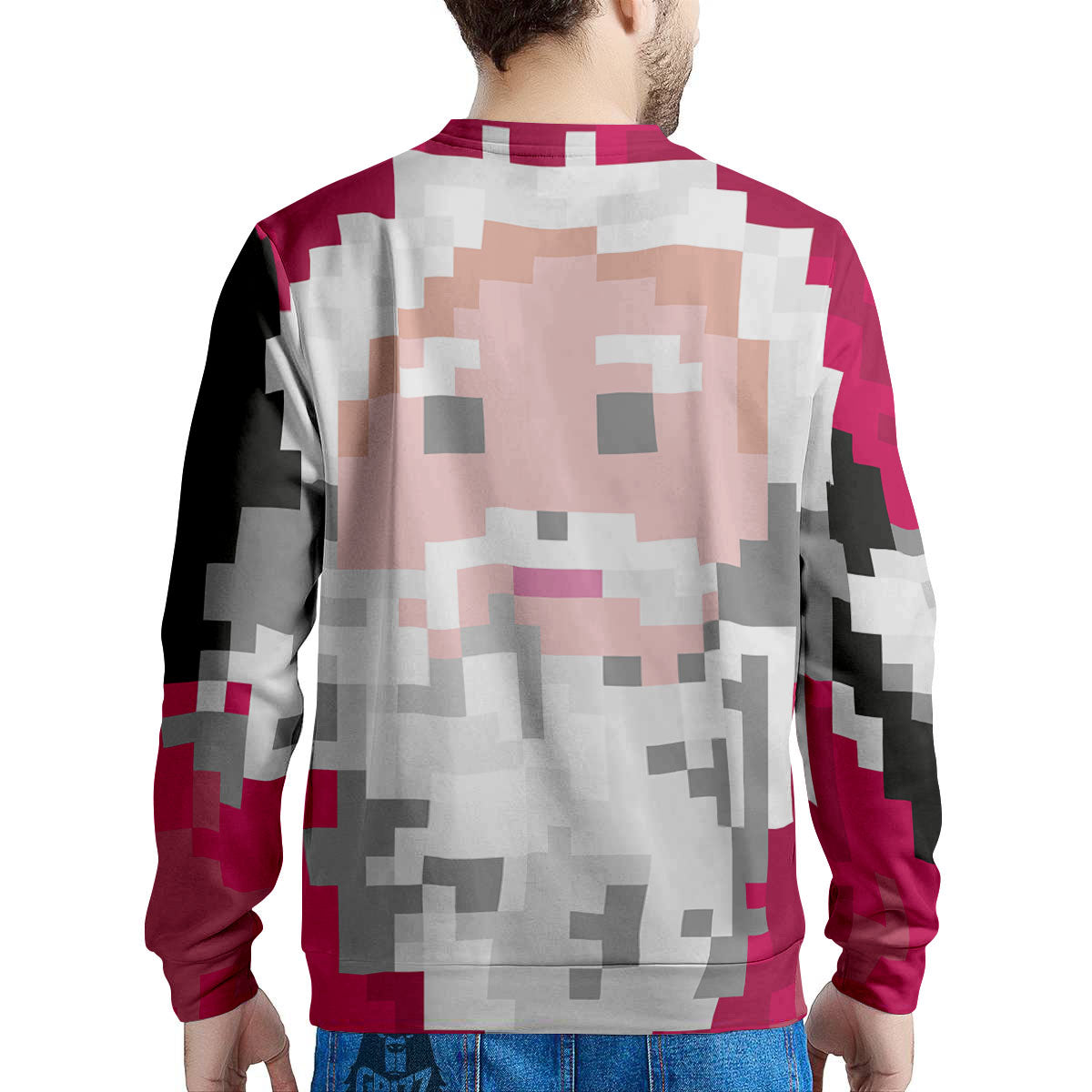 Santa Claus Christmas Pixel Print Men's Sweatshirt-grizzshop